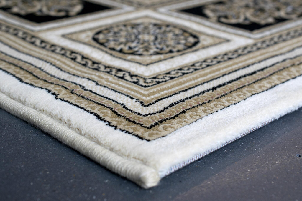 Da Vinci Aubusson Rosette Beige Rug