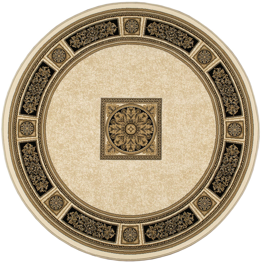 Da Vinci Aubusson Rosette Beige Rug