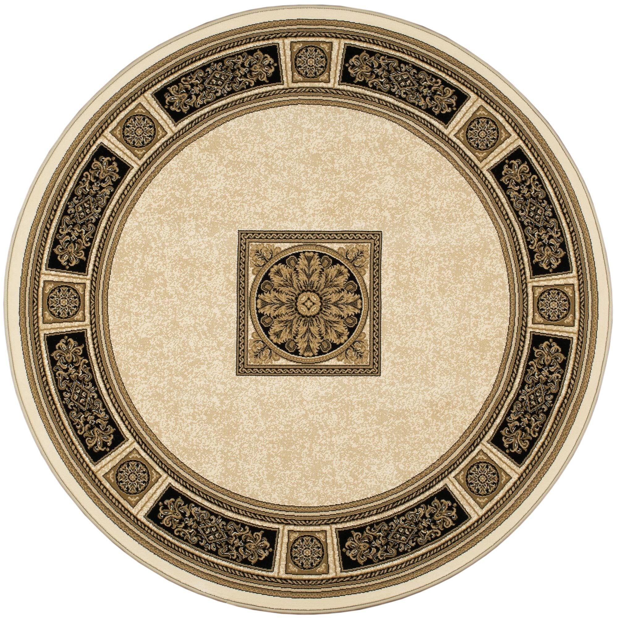 Da Vinci Aubusson Rosette Beige Rug