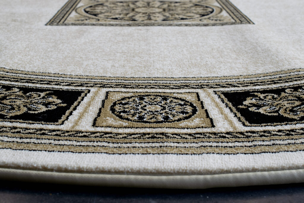 Da Vinci Aubusson Rosette Beige Rug