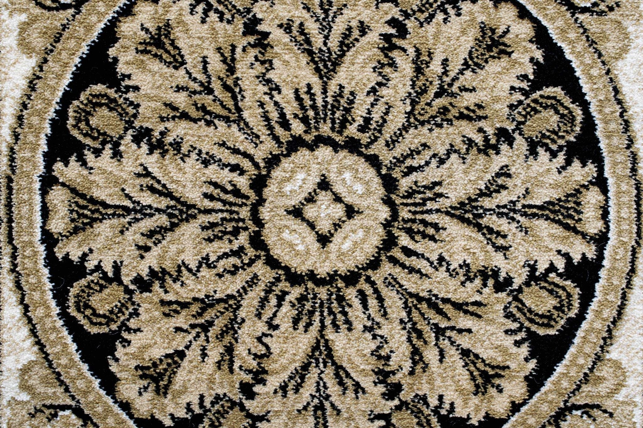 Da Vinci Aubusson Rosette Beige Rug