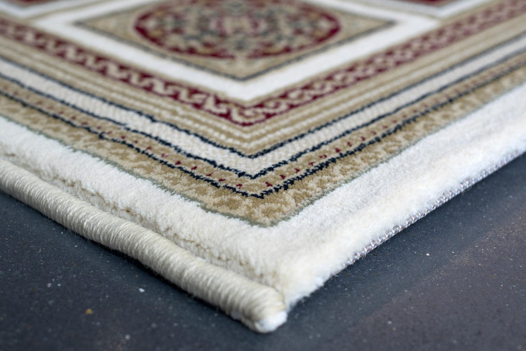 Da Vinci Aubusson Rosette Red Rug
