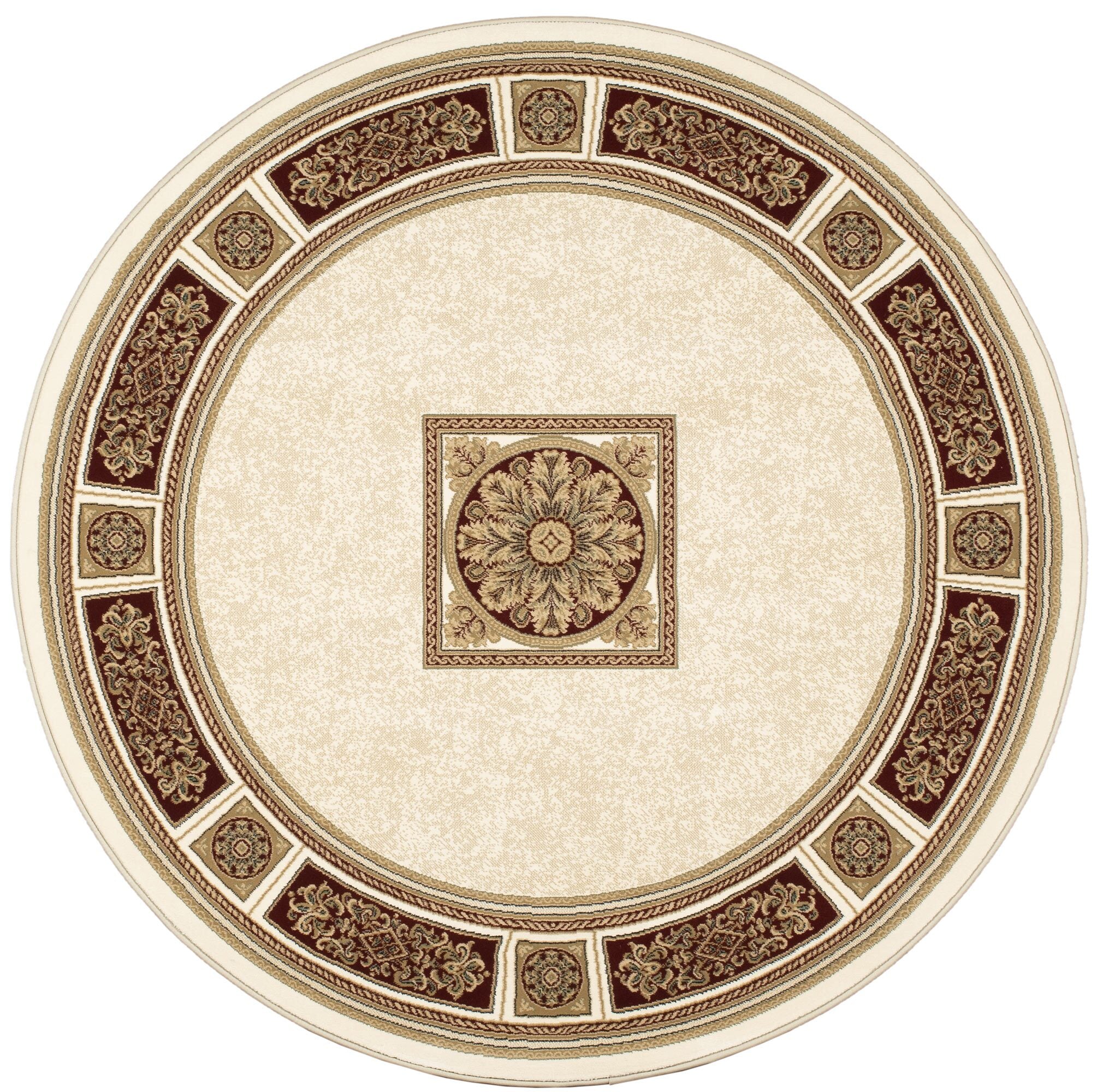 Da Vinci Aubusson Rosette Red Rug