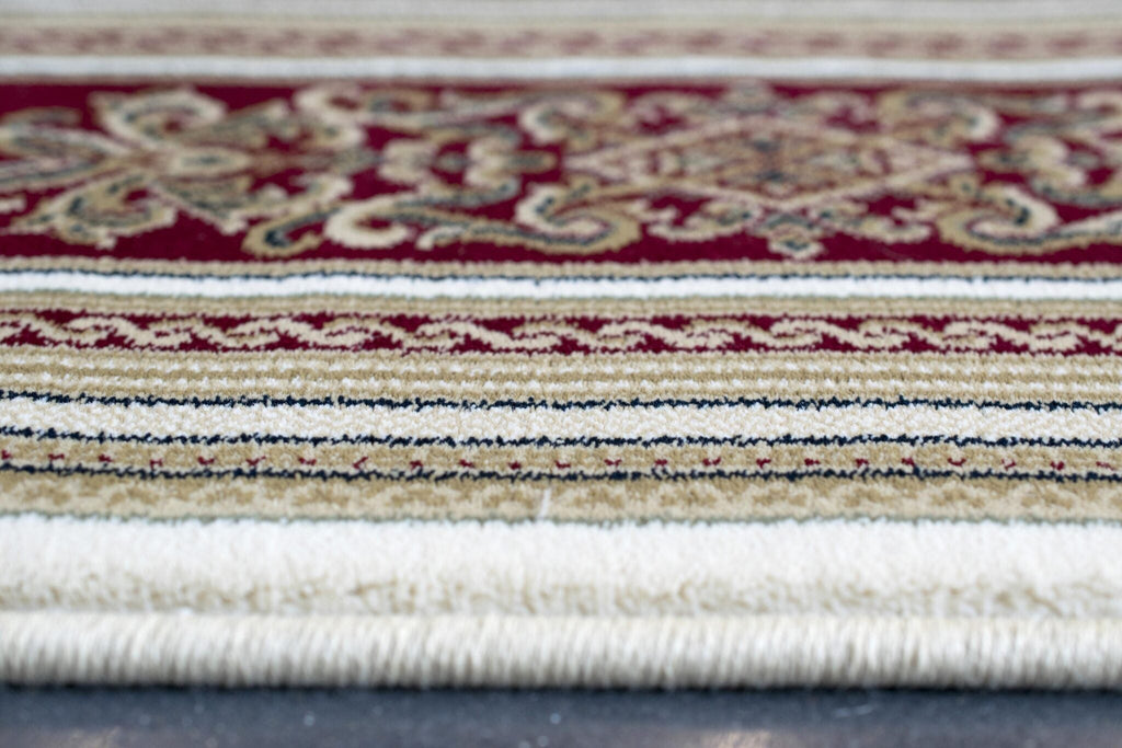 Da Vinci Aubusson Rosette Red Rug