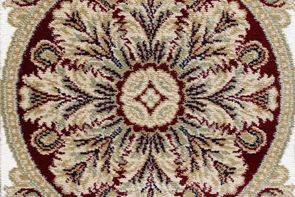 Da Vinci Aubusson Rosette Red Rug