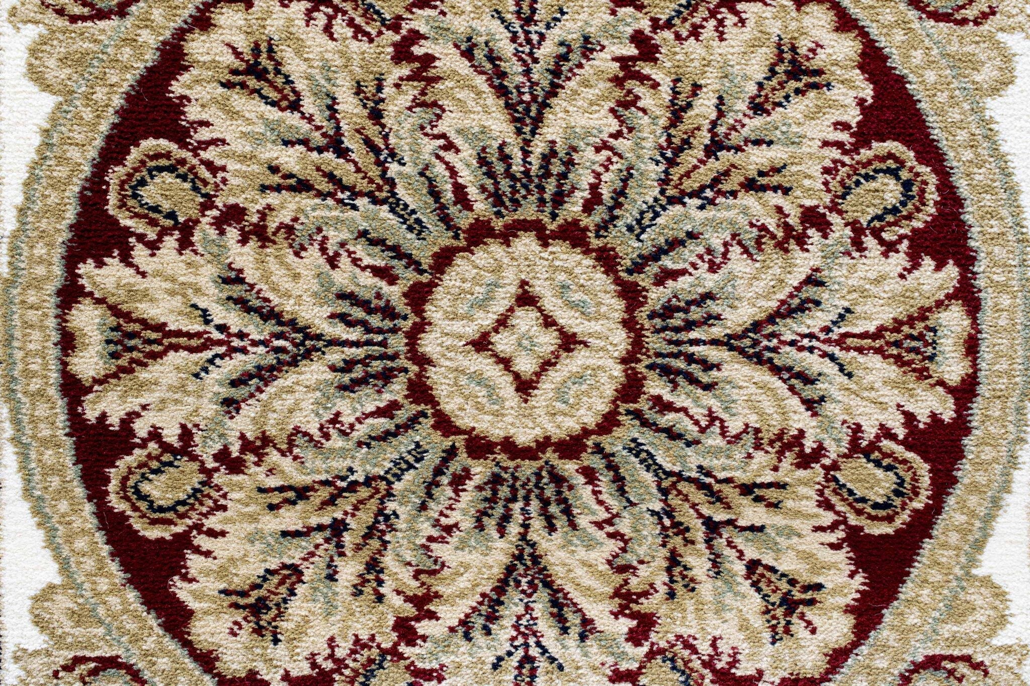 Da Vinci Aubusson Rosette Red Rug