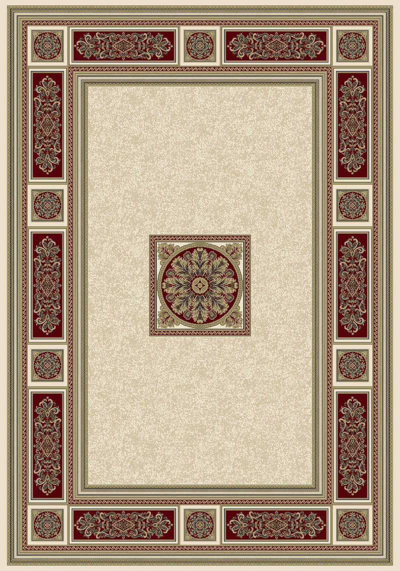 Da Vinci Aubusson Rosette Red Rug