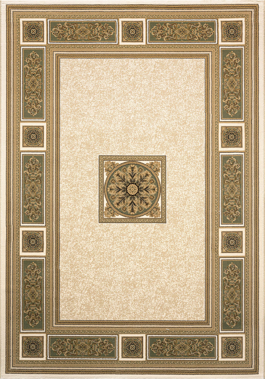 Da Vinci Aubusson Rosette Green Rug