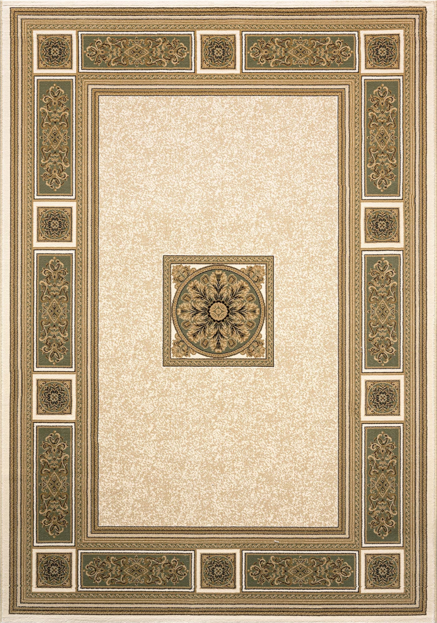 Da Vinci Aubusson Rosette Green Rug