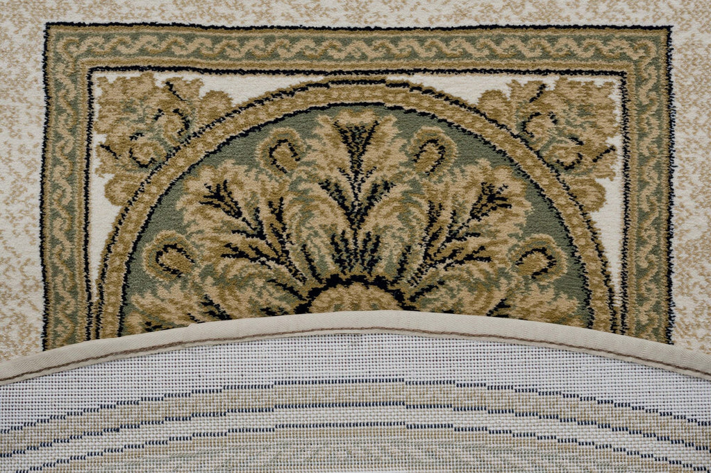 Da Vinci Aubusson Rosette Green Rug