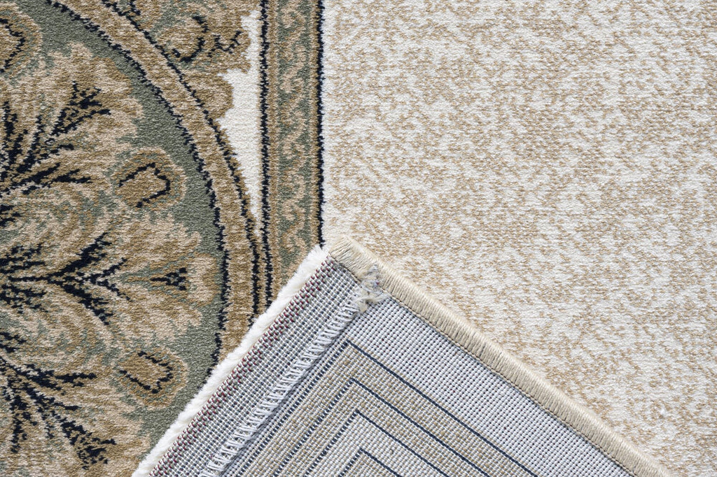 Da Vinci Aubusson Rosette Green Rug