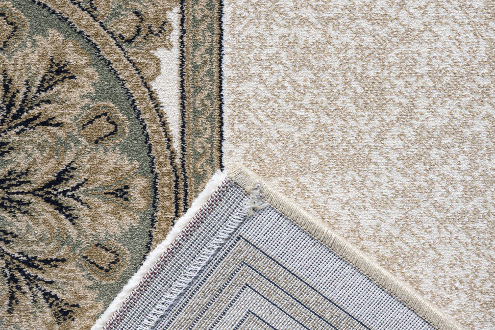 Da Vinci Aubusson Rosette Green Rug