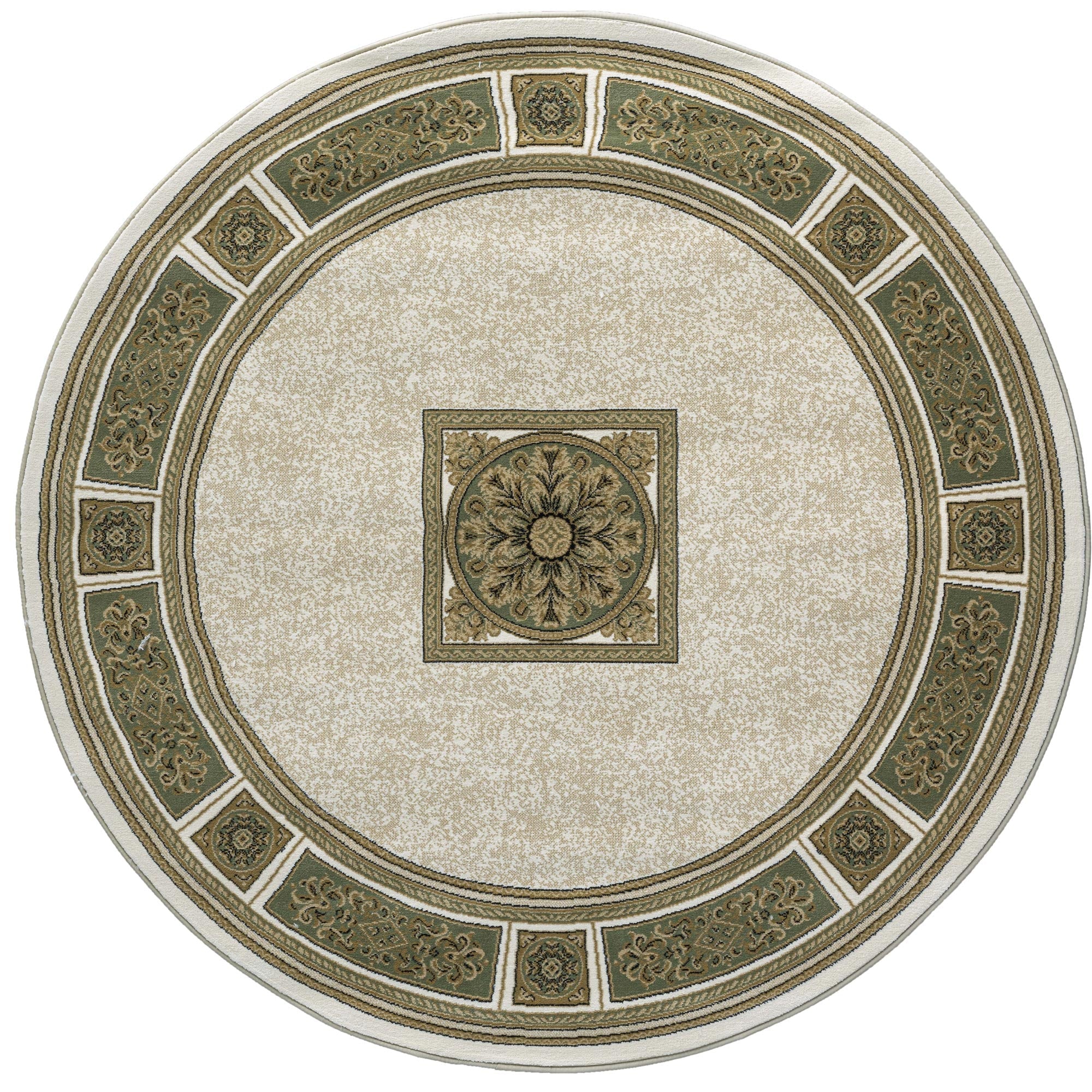 Da Vinci Aubusson Rosette Green Rug