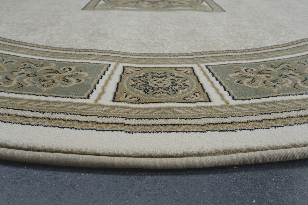 Da Vinci Aubusson Rosette Green Rug