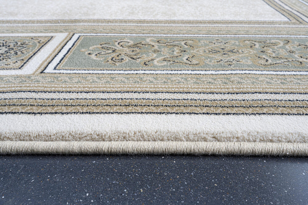 Da Vinci Aubusson Rosette Green Rug
