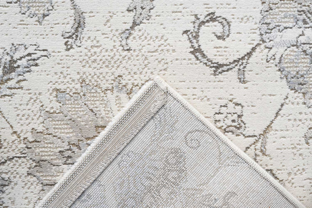 Oslo Faded Bloom Cream Grey Beige Rug