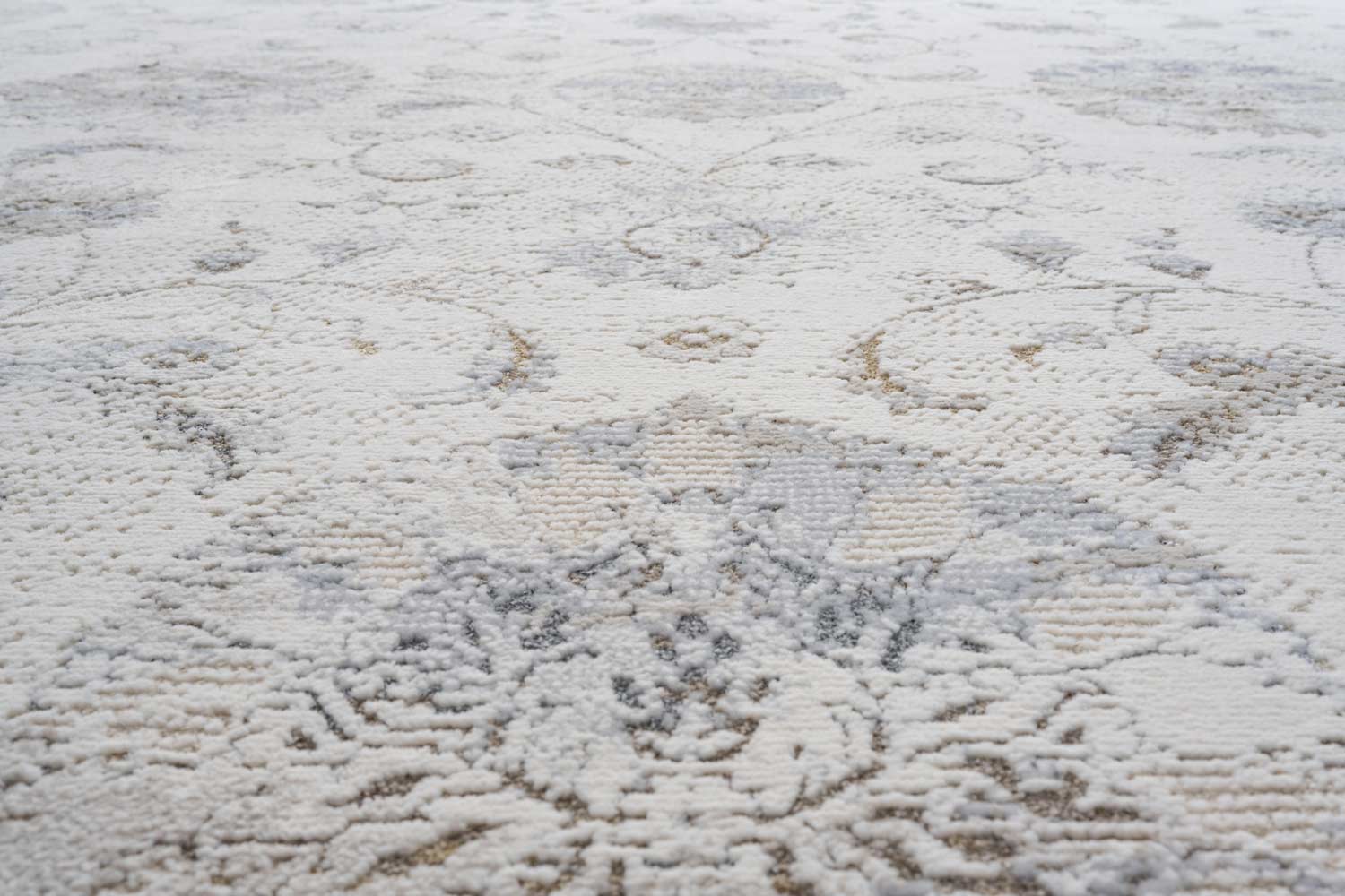 Oslo Faded Bloom Cream Grey Beige Rug