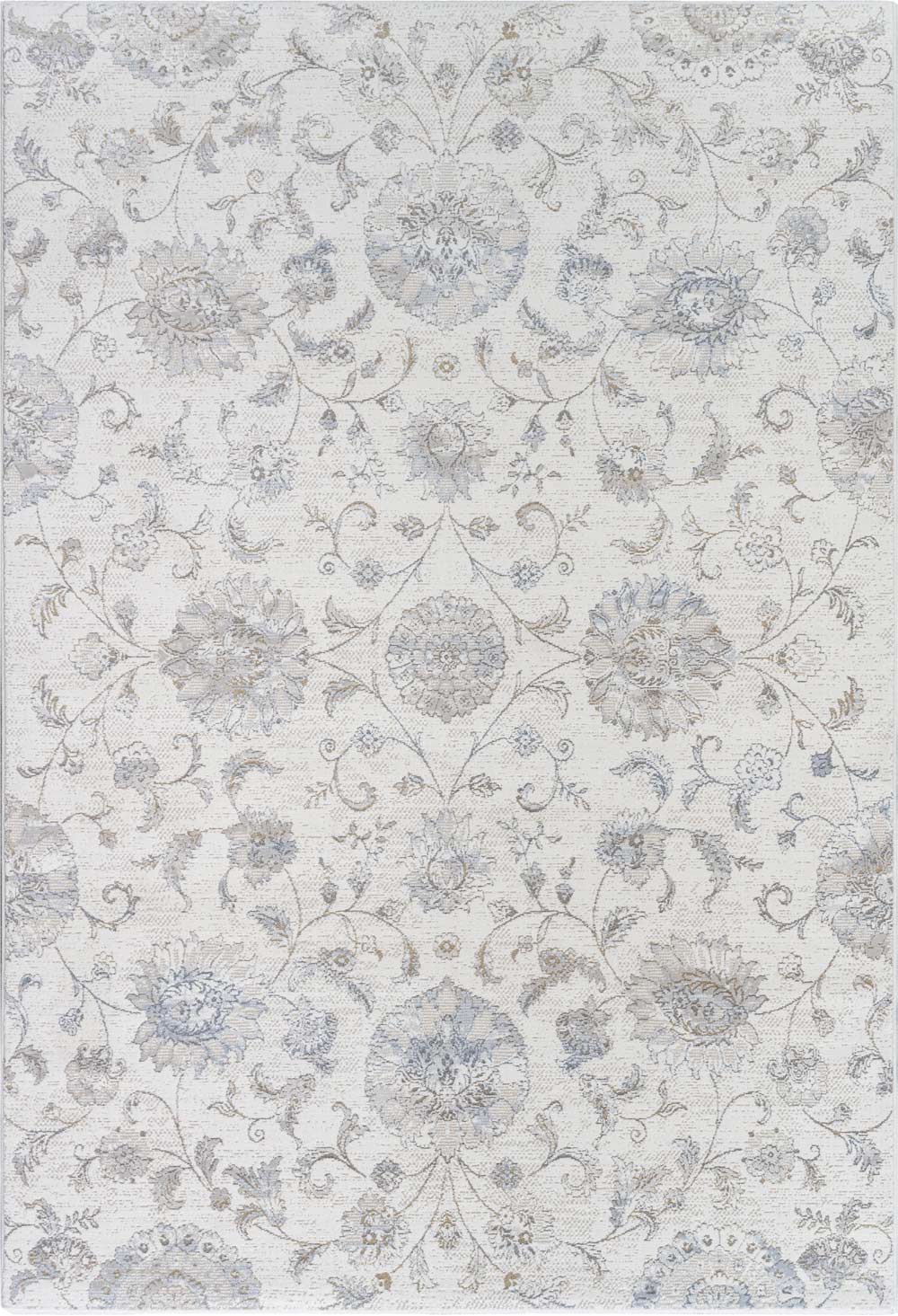 Oslo Faded Bloom Cream Grey Beige Rug