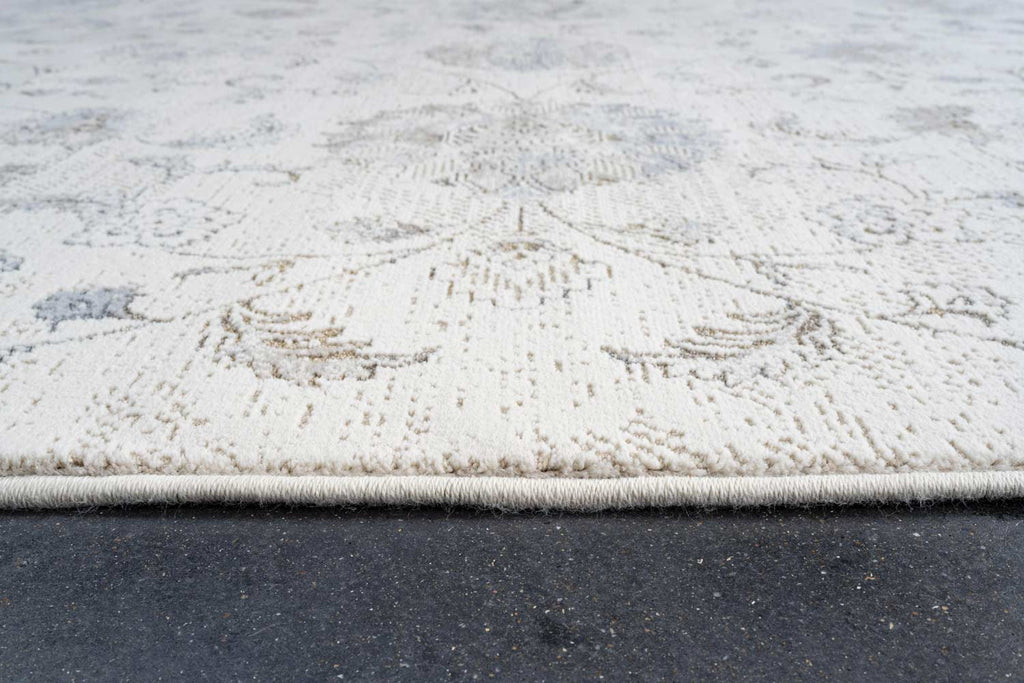 Oslo Faded Bloom Cream Grey Beige Rug