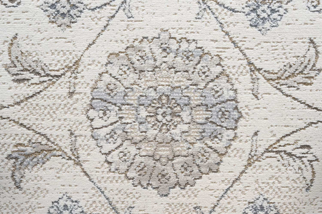 Oslo Faded Bloom Cream Grey Beige Rug