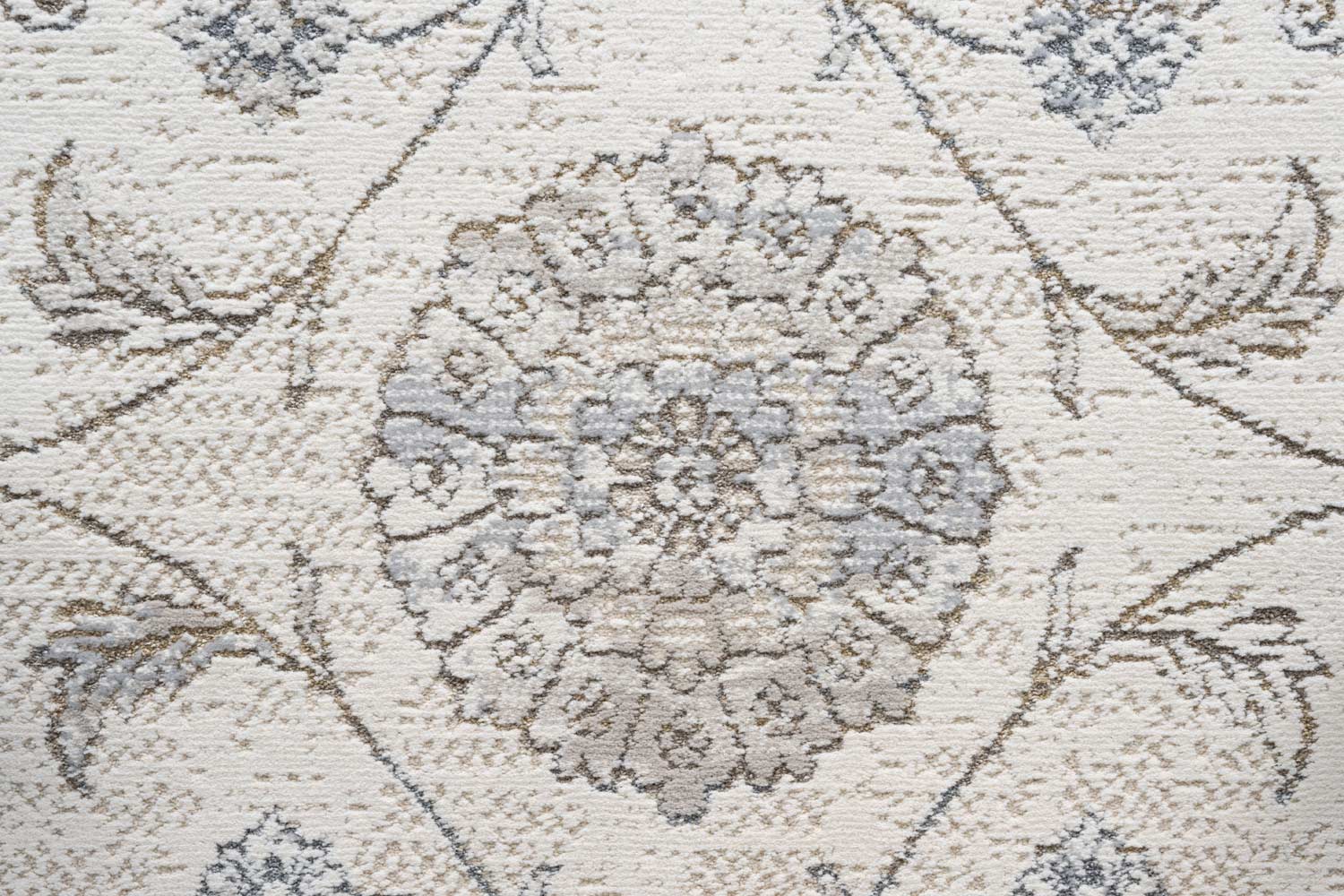 Oslo Faded Bloom Cream Grey Beige Rug