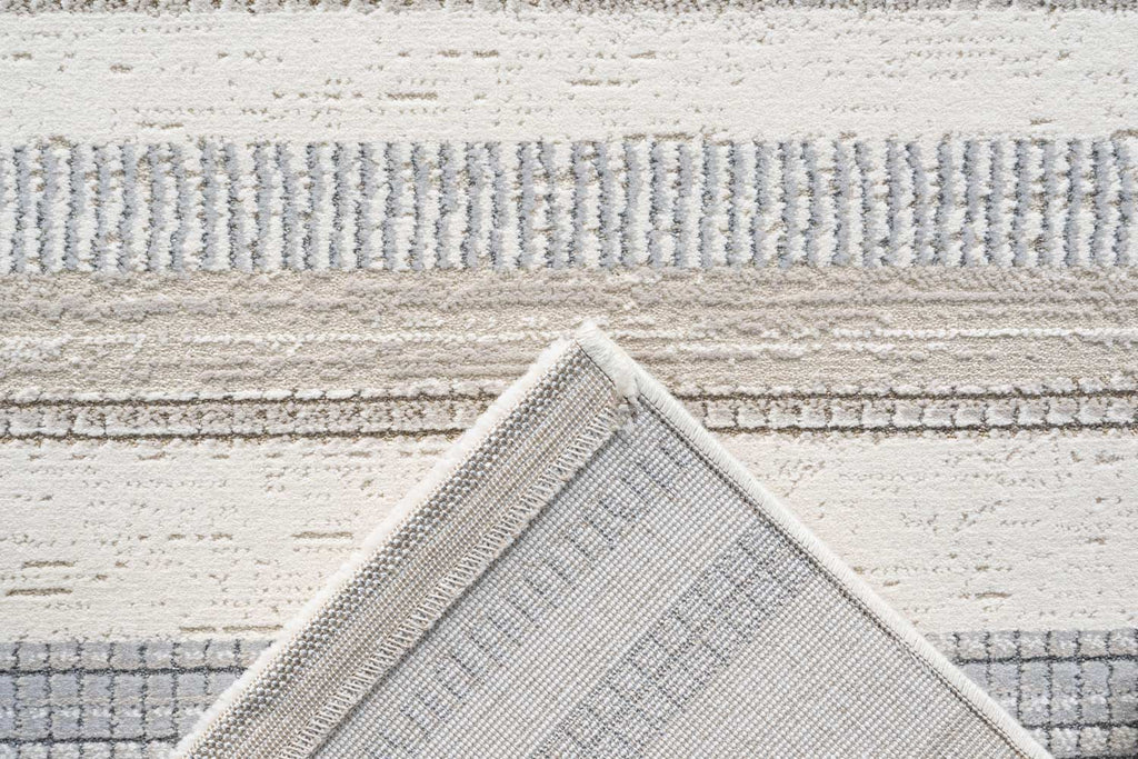 Oslo Hazy Stripe Cream Grey Beige Rug