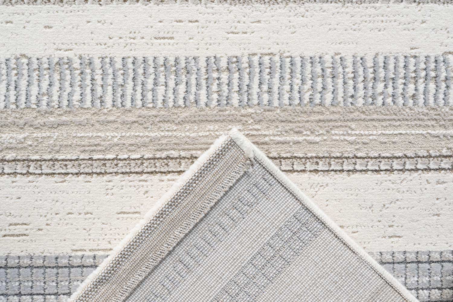 Oslo Hazy Stripe Cream Grey Beige Rug