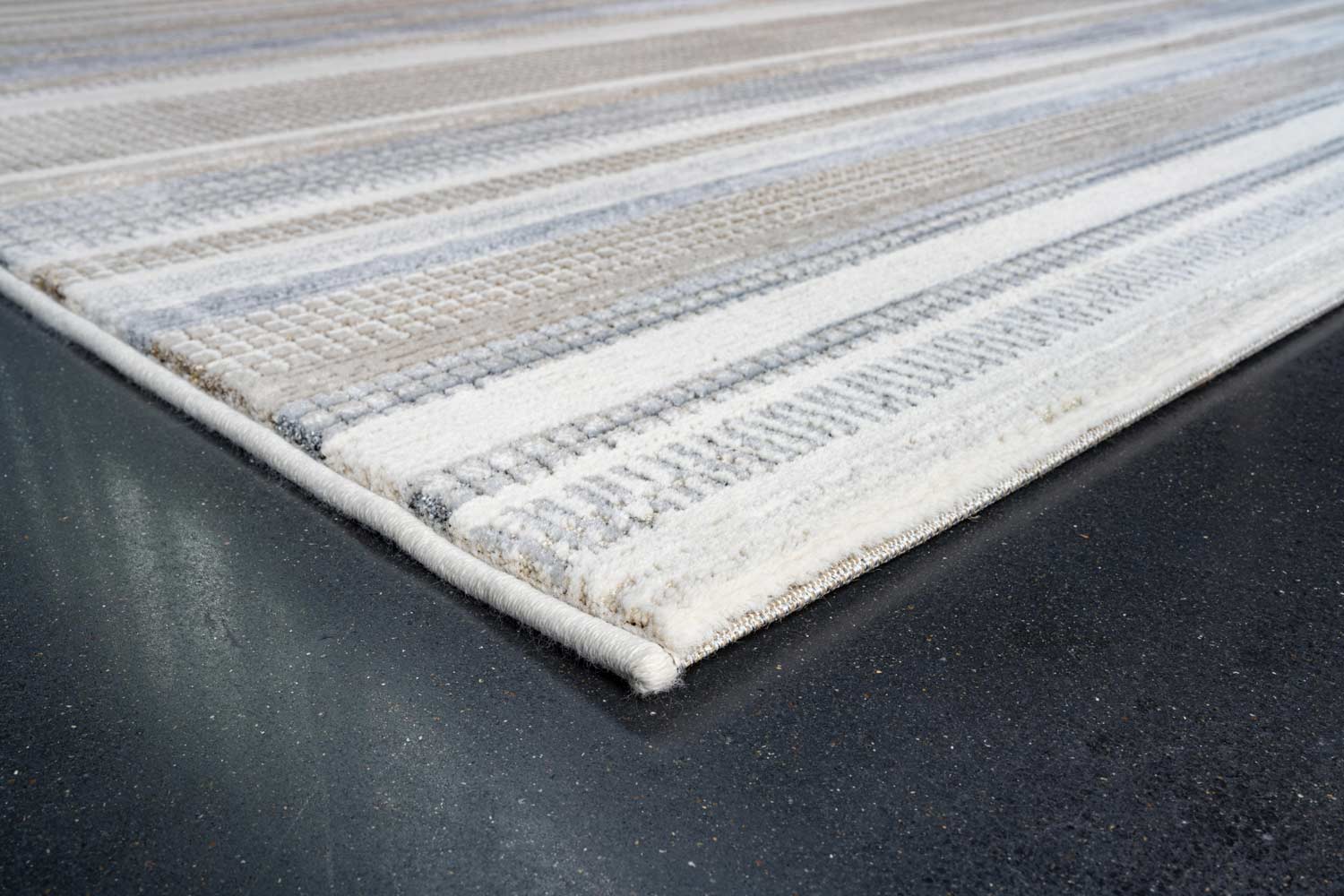 Oslo Hazy Stripe Cream Grey Beige Rug