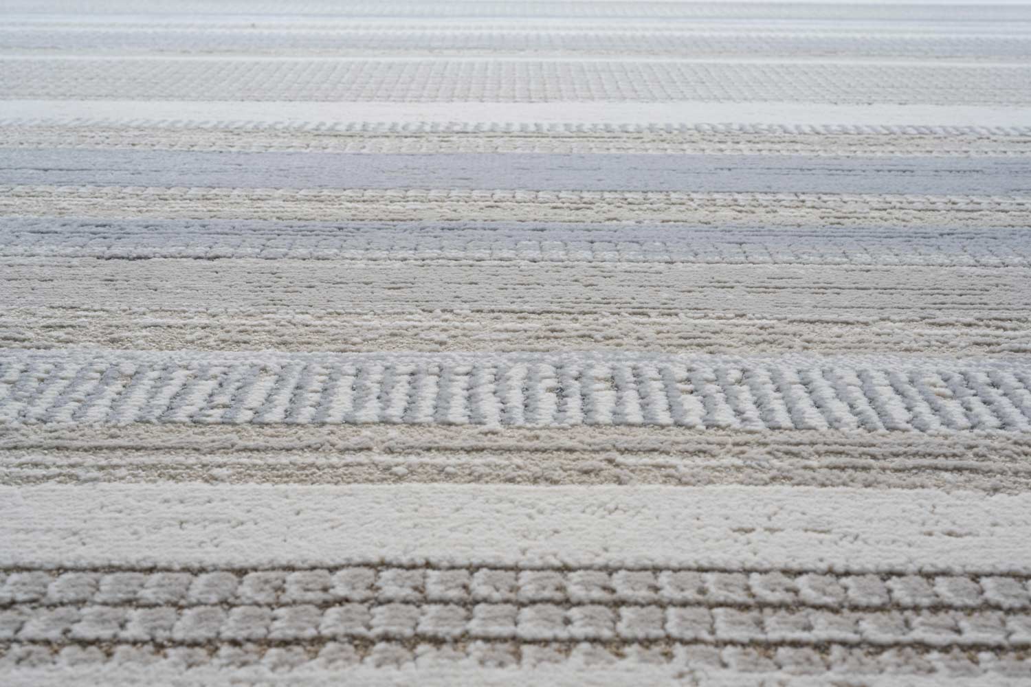 Oslo Hazy Stripe Cream Grey Beige Rug