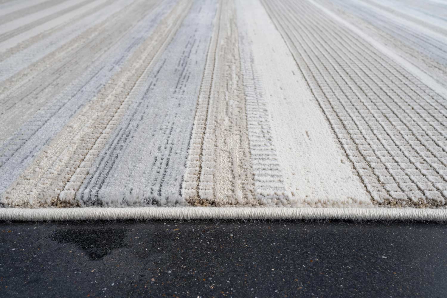 Oslo Hazy Stripe Cream Grey Beige Rug