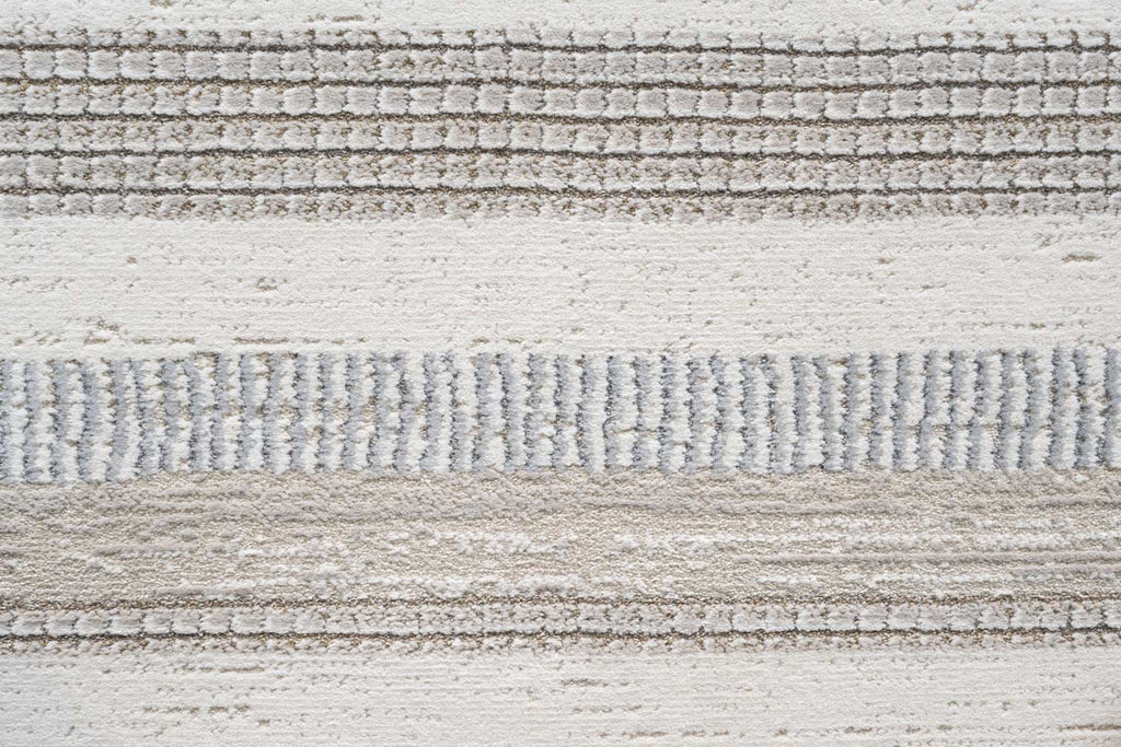 Oslo Hazy Stripe Cream Grey Beige Rug