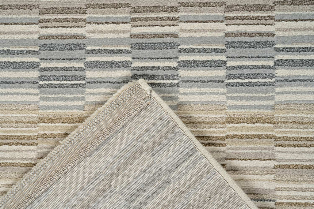 Oslo Sandbar Stripe Cream Grey Beige Rug