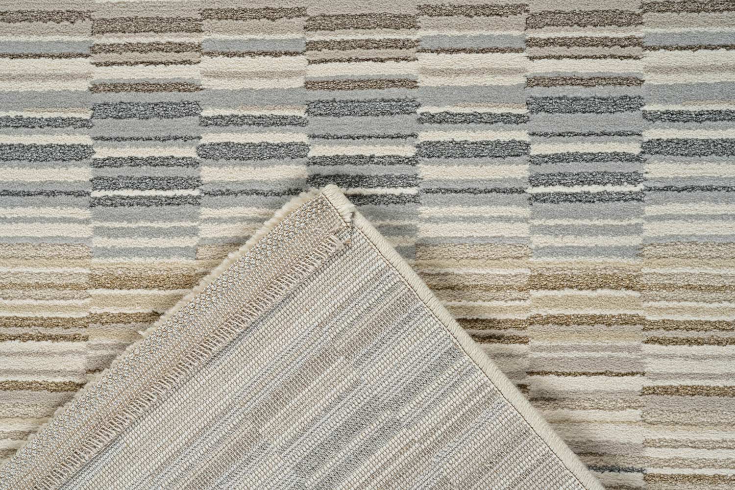 Oslo Sandbar Stripe Cream Grey Beige Rug