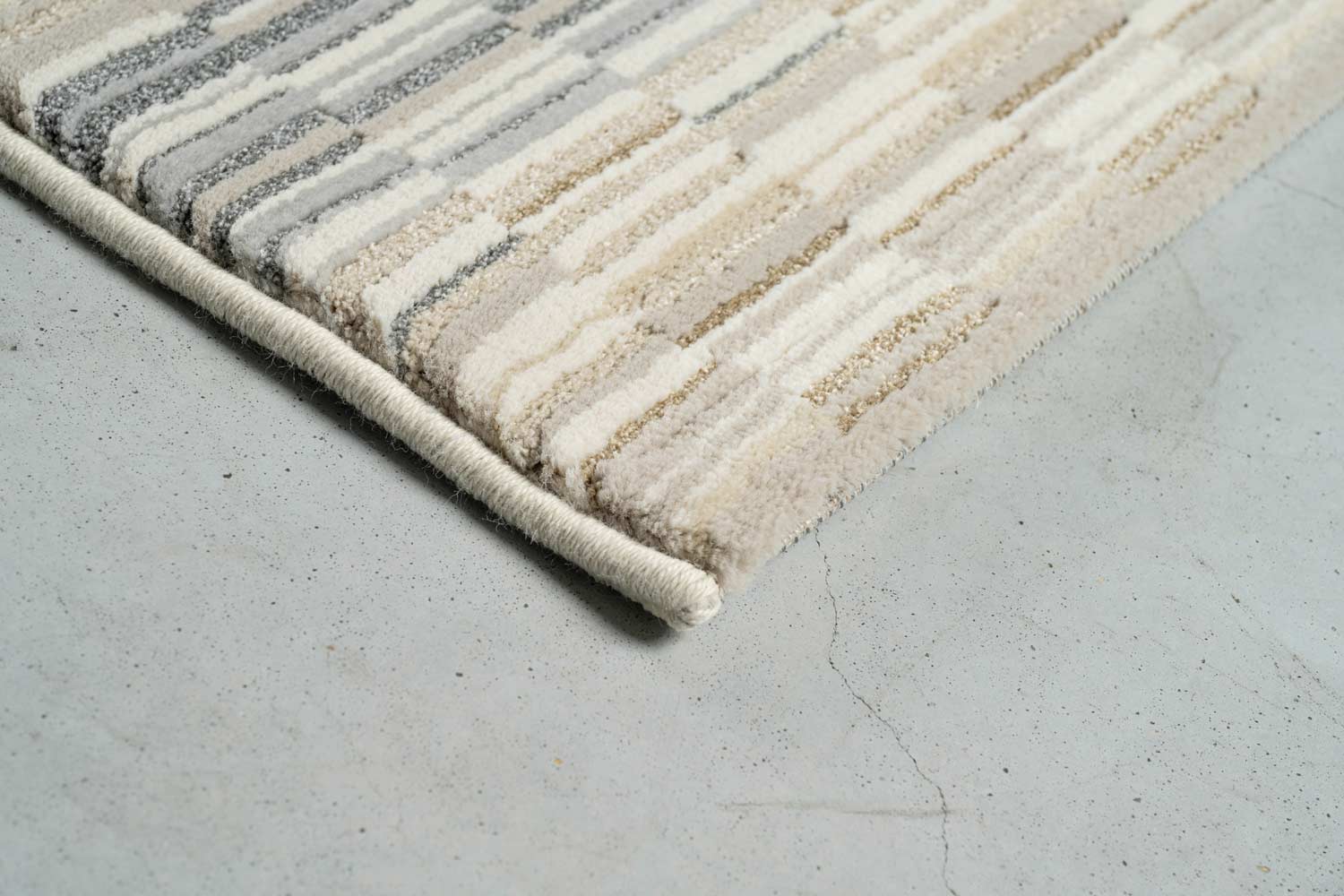 Oslo Sandbar Stripe Cream Grey Beige Rug