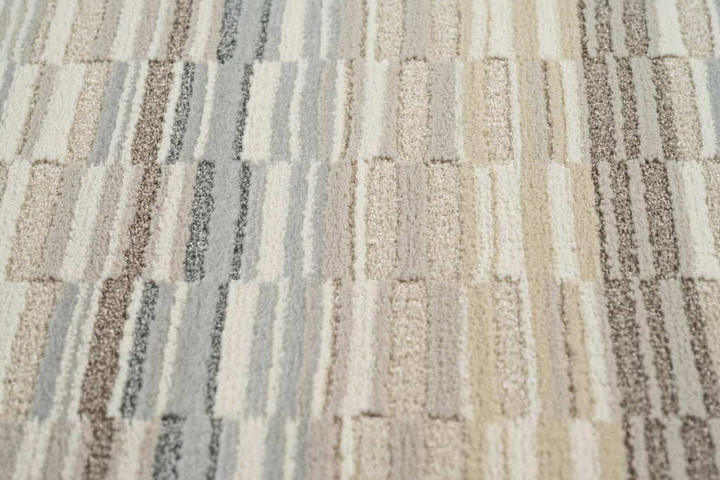 Oslo Sandbar Stripe Cream Grey Beige Rug