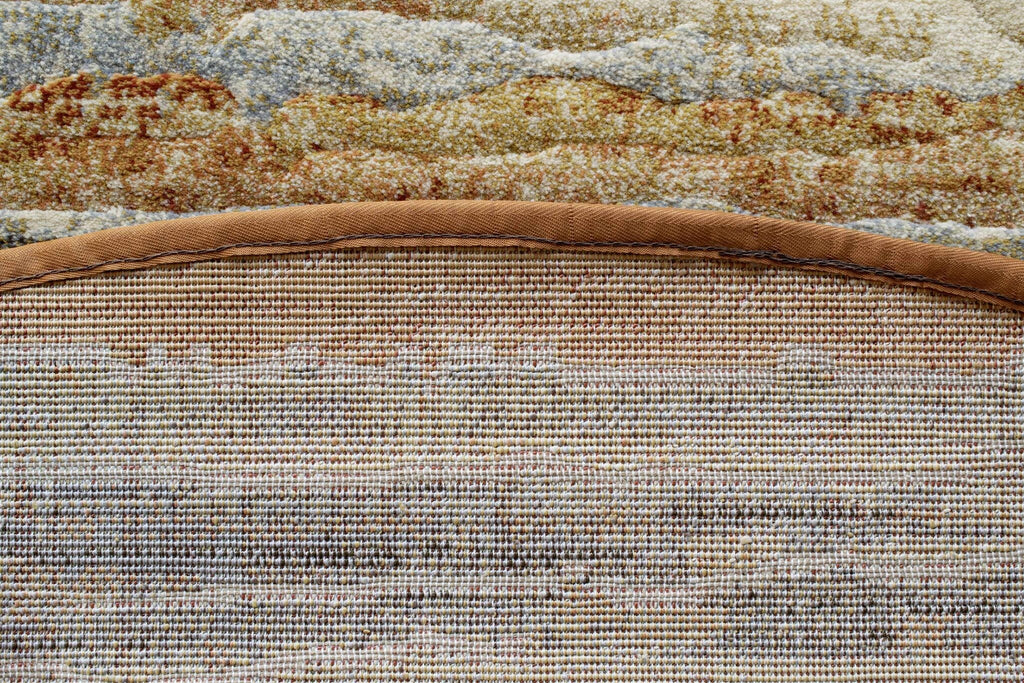 Galleria Bordered Strdata Terracotta Rug