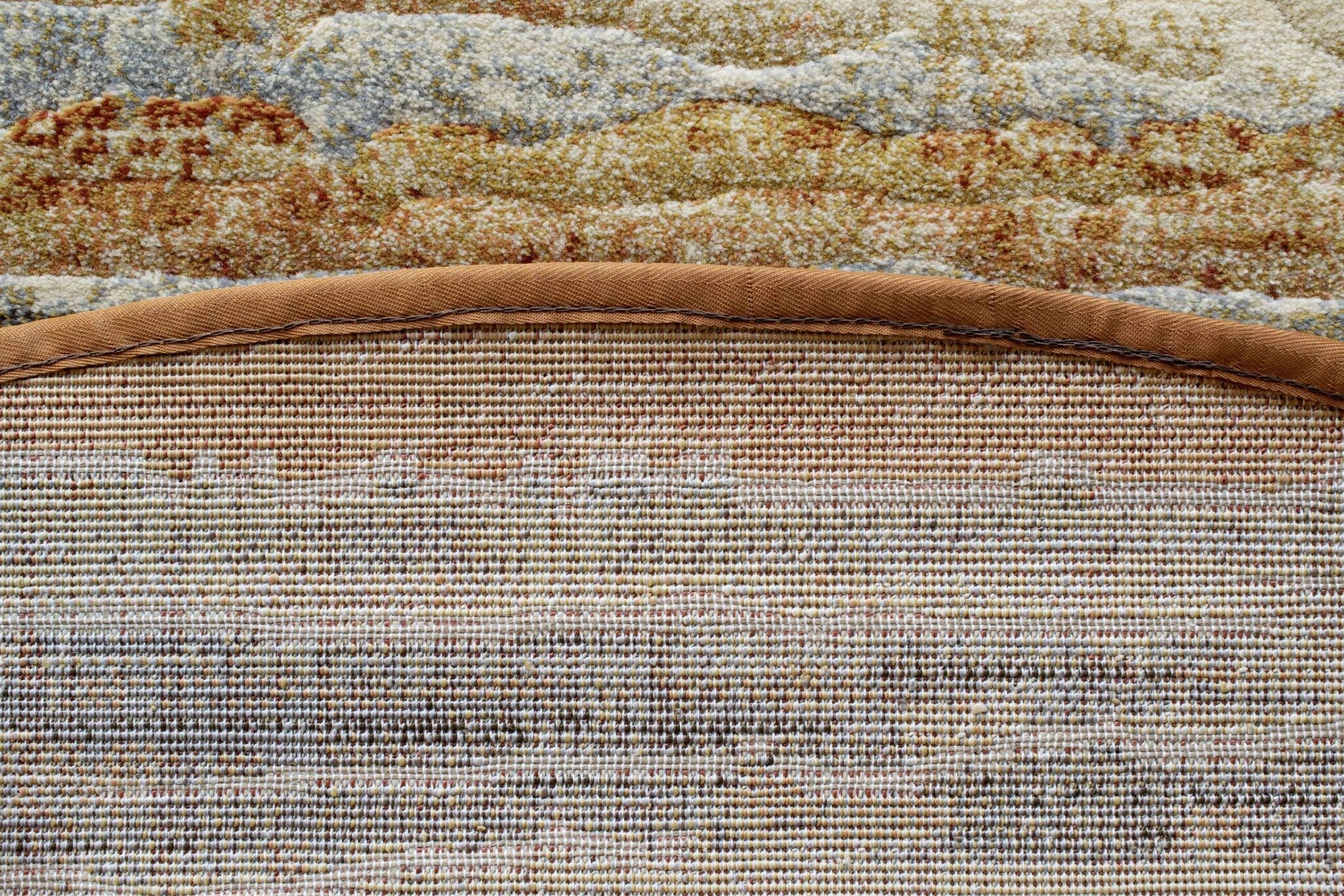 Galleria Bordered Strdata Terracotta Rug