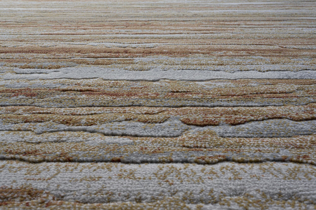 Galleria Bordered Strdata Terracotta Rug