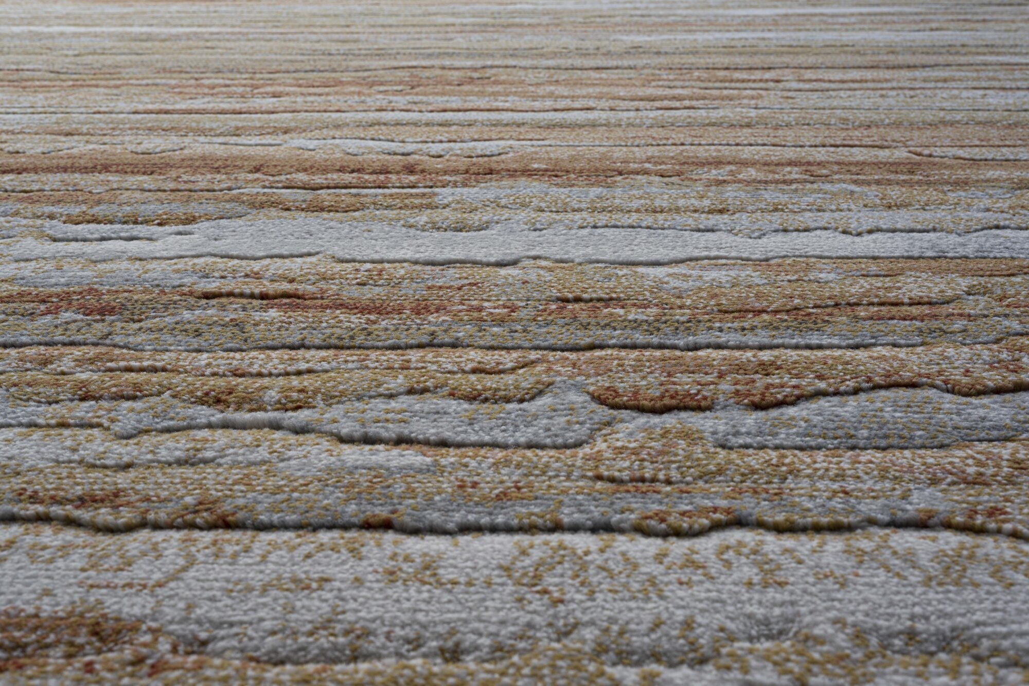 Galleria Bordered Strdata Terracotta Rug