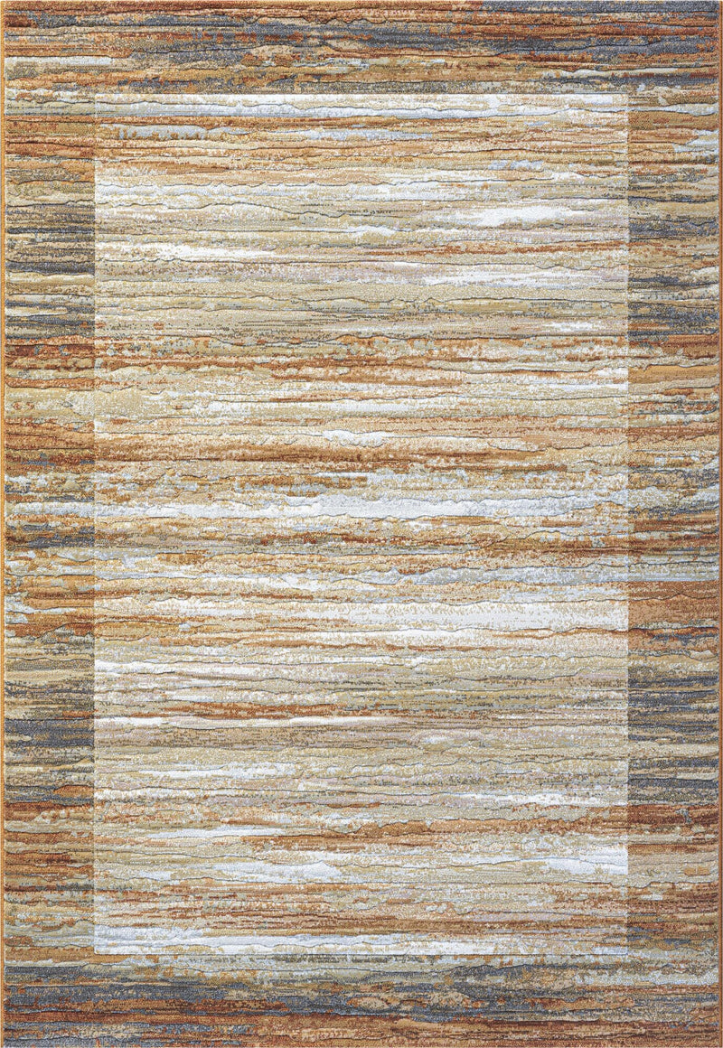 Galleria Bordered Strdata Terracotta Rug