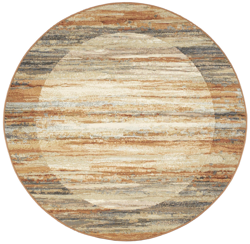 Galleria Bordered Strdata Terracotta Rug