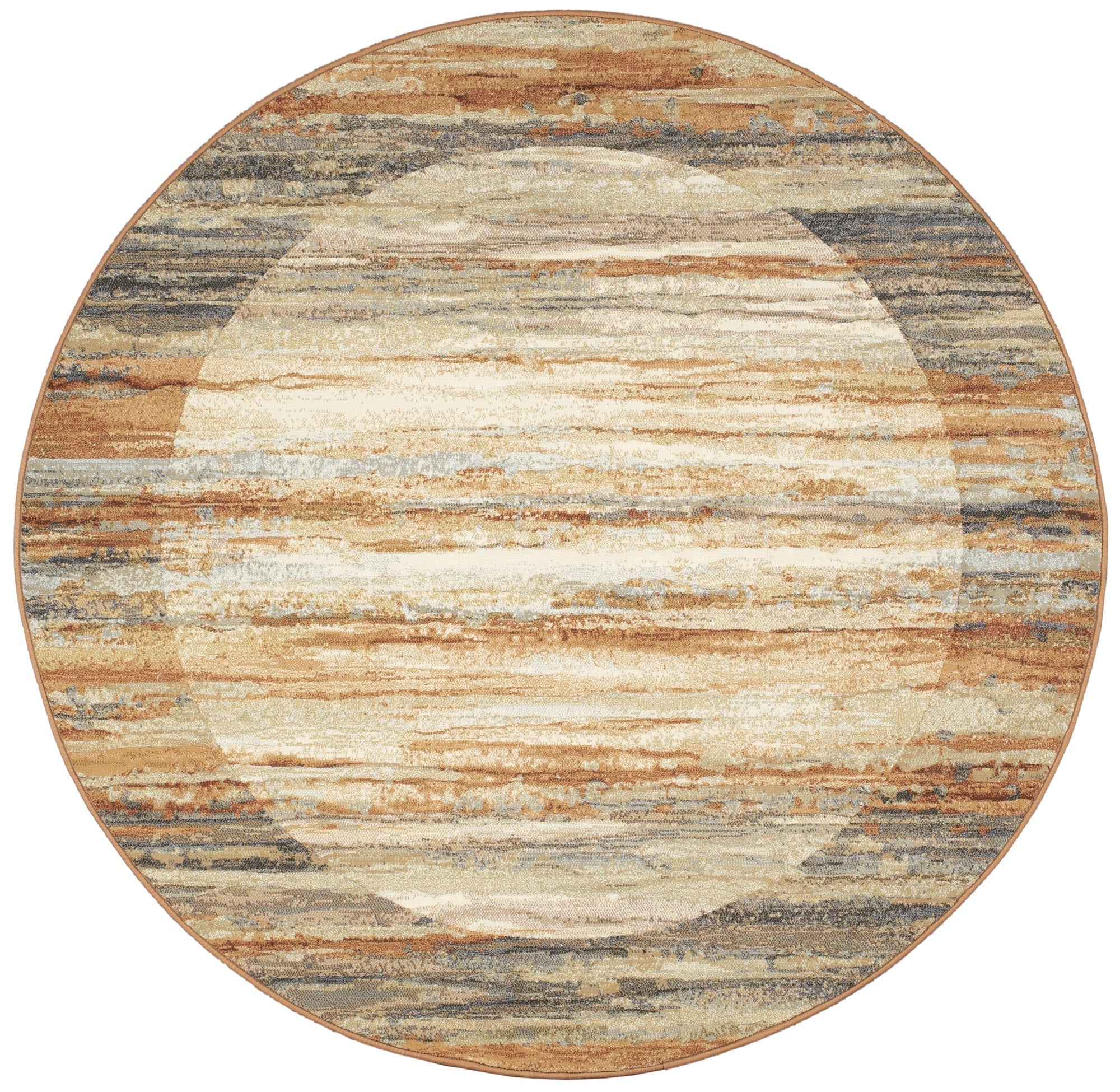 Galleria Bordered Strdata Terracotta Rug