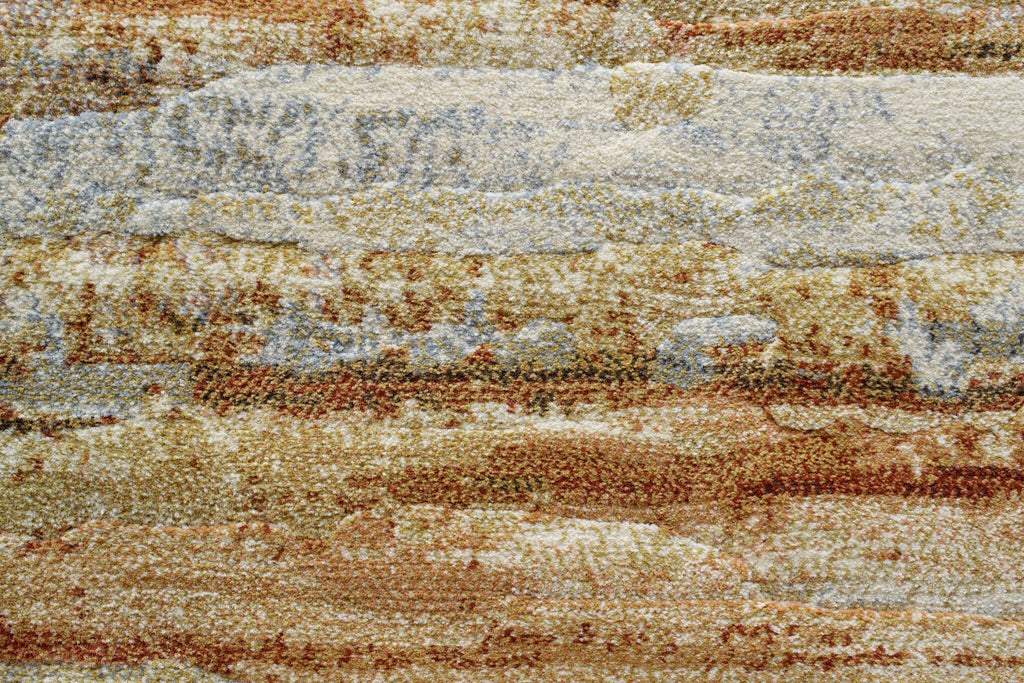 Galleria Bordered Strdata Terracotta Rug