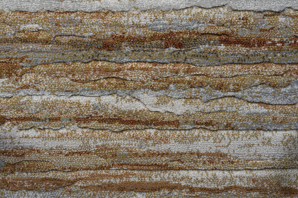 Galleria Bordered Strdata Terracotta Rug