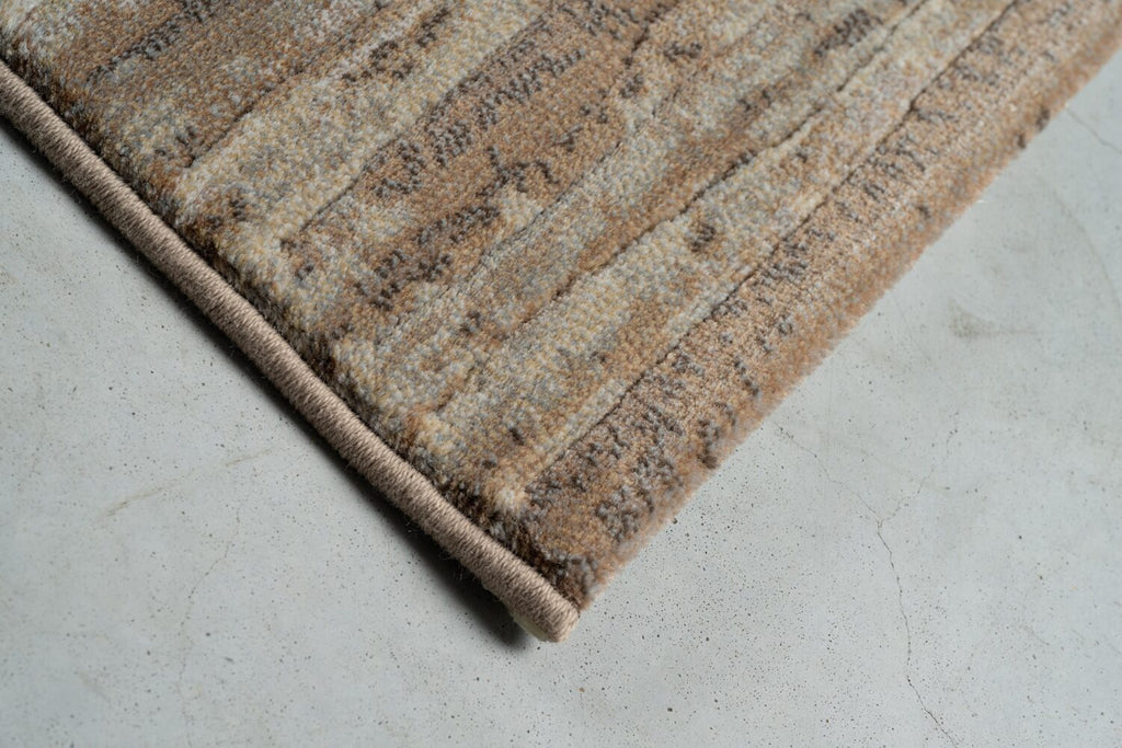 Galleria Bordered Strdata Beige Rug