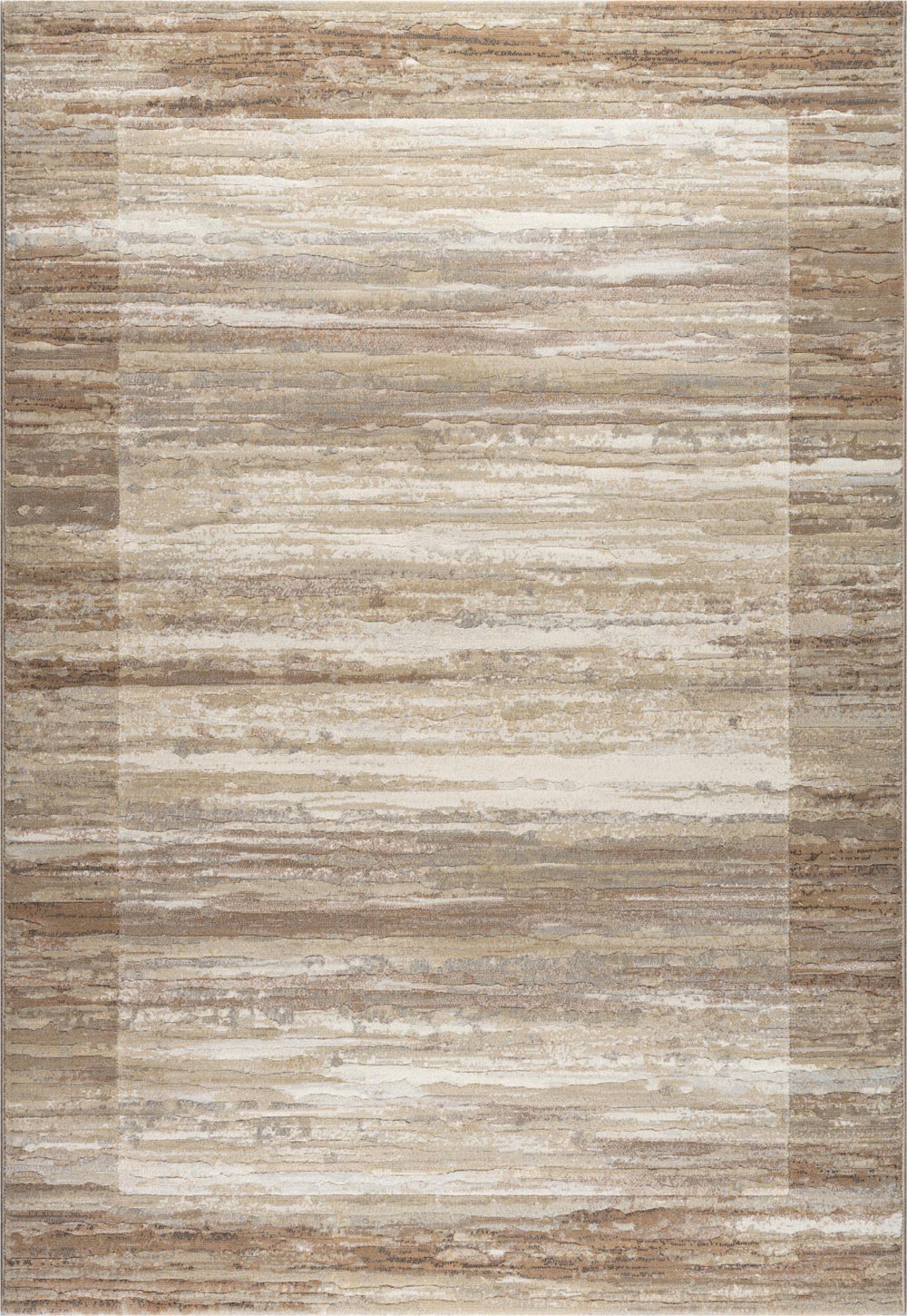 Galleria Bordered Strdata Beige Rug