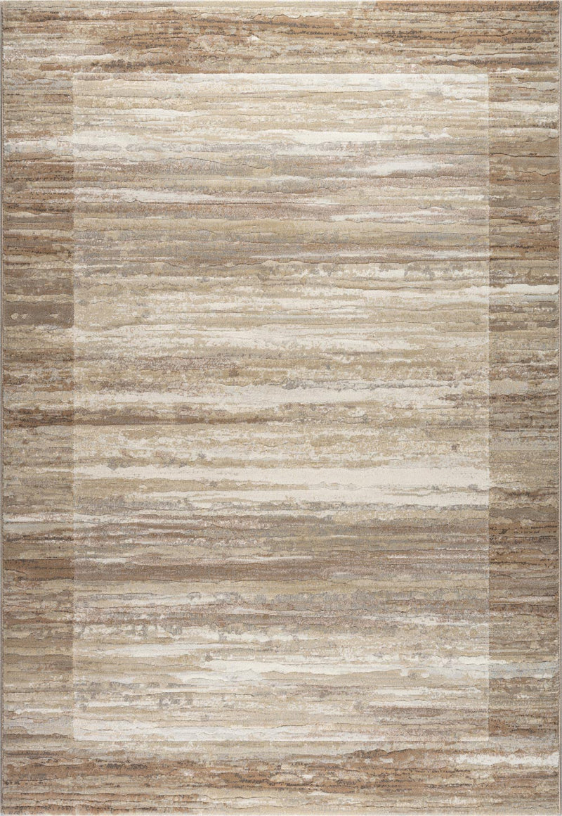 Galleria Bordered Strdata Beige Rug