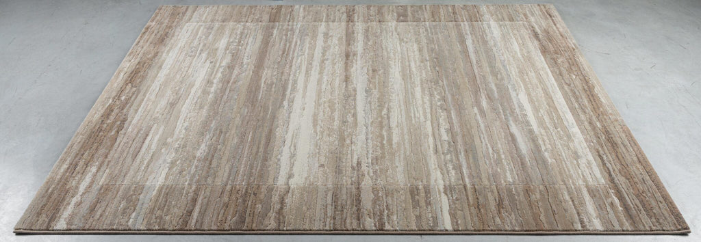 Galleria Bordered Strdata Beige Rug