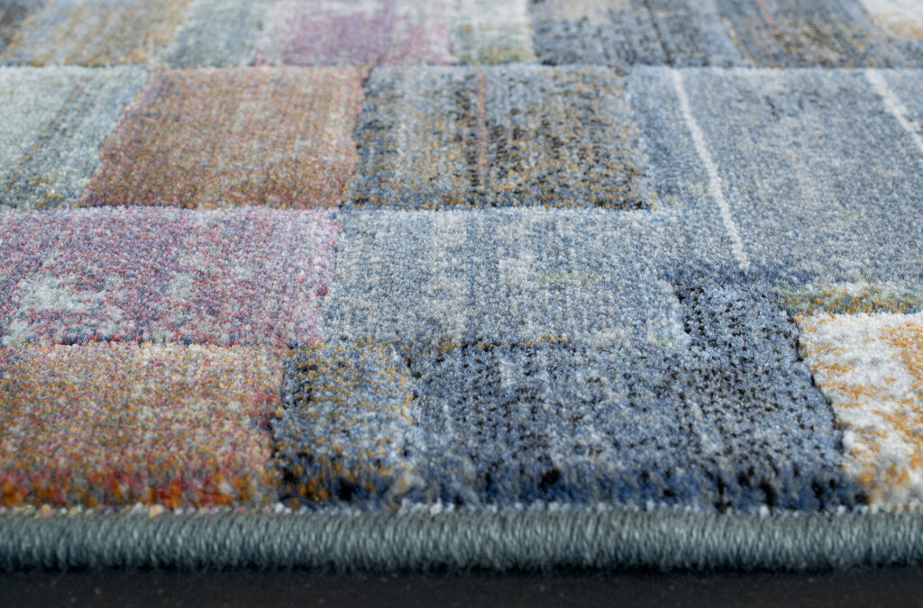Galleria Mosaic Patch Blue grey Rug