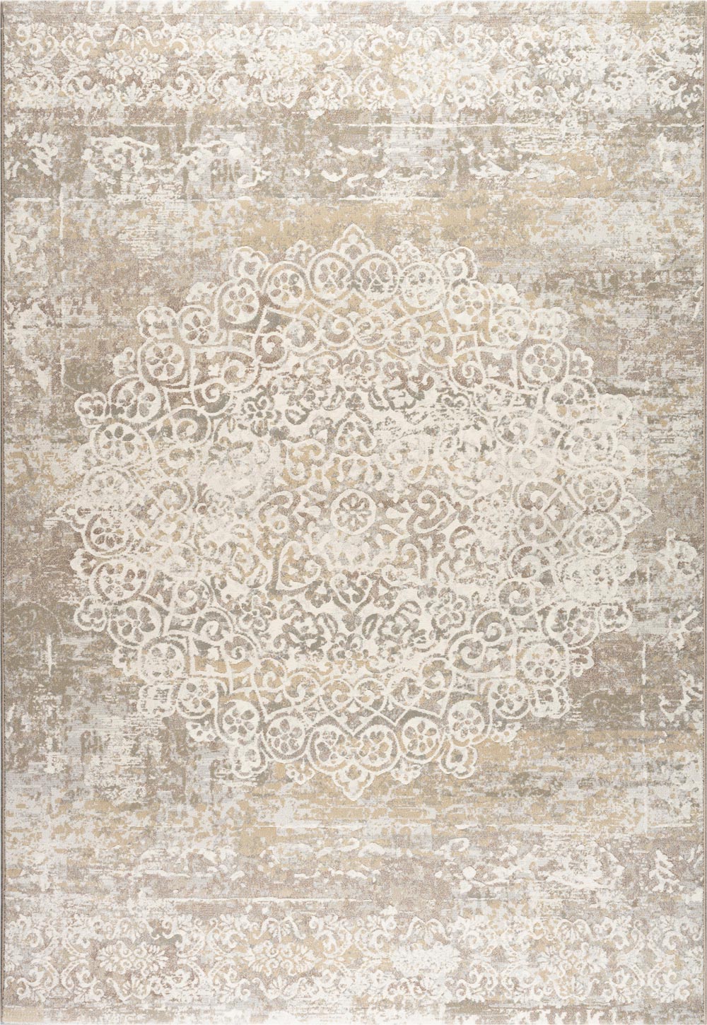 Galleria Faded Medallion Beige Rug